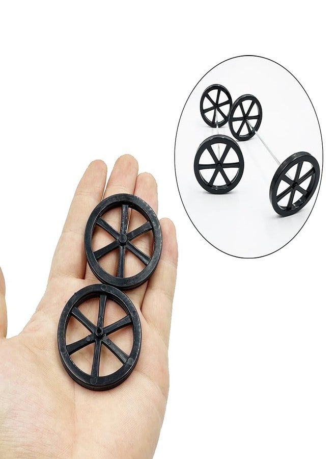 URIMPAVIDO 10PCS Model Toy Wheel 44mm Toy Car Wheels with 5PCS Shaft Round Rod Axles for DIY Model Toy RC Car Truck Robot Parts (Black) - Image 4